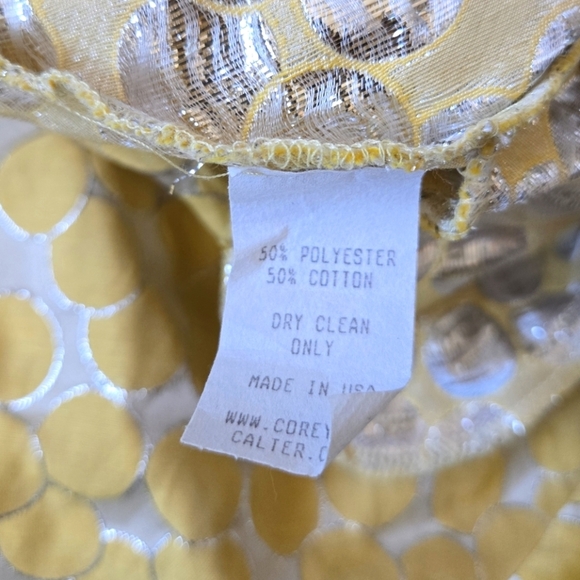 Corey Lynn Calter Suzi Rolled Collar Yellow Swing Dress Size 6 - Picture 10 of 14